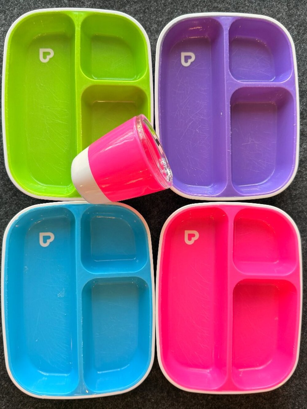 Munchkin Splash Toddler Plates Set + Cup Divided Colorful